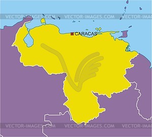 Venezuela map - vector clipart