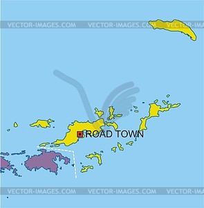 British Virgin Islands map - vector clipart