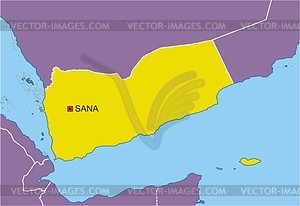 Yemen map - vector clipart