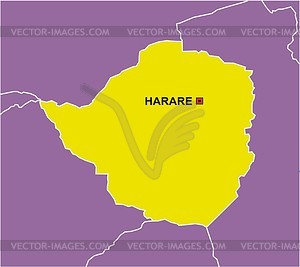 Zimbabwe map - vector clipart