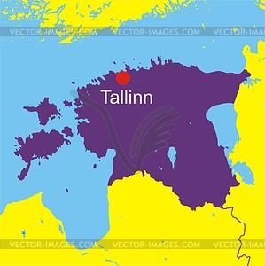 Карта Эстонии - векторный клипарт