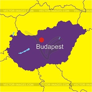 Hungary map - vector EPS clipart