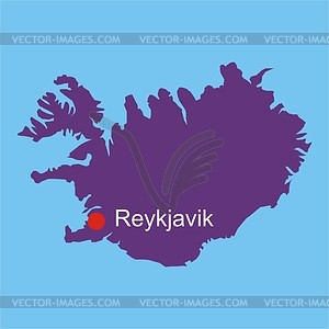 Карта Исландии - векторный клипарт