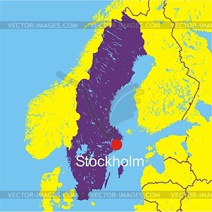Карта Швеции - векторный клипарт