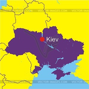 Ukraine map - vector clipart