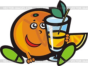 Fruit with drink - vector clipart