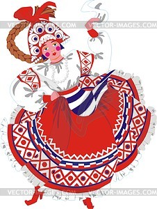 Russian woman dancing - vector clipart