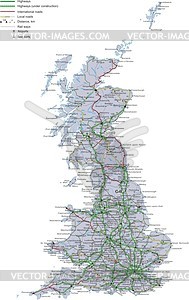 Britain road map - vector clipart