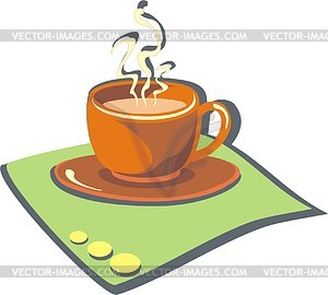 Hot coffee cup - vector clipart