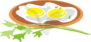 Fried eggs - vector clipart