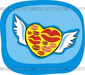 Winged heart - vector clipart