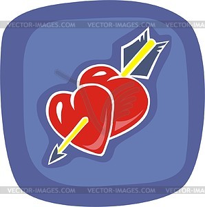 Hearts and arrow - vector clipart