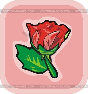 Красный цветок - векторное изображение