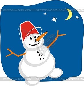 Танцующий снеговик - изображение векторного клипарта