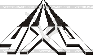 4x4 flame - vector clip art