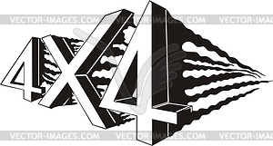 4x4 flame - vector clipart