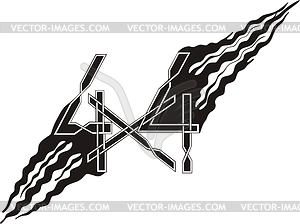 4x4 flame - vector image