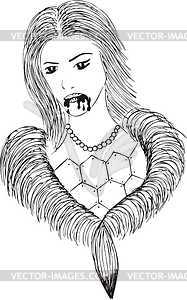 Woman vampire - vector clipart