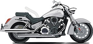 Motorcycle Honda VTX1800S1 Metallic Silver - vector clipart