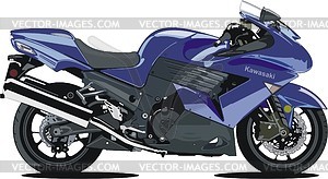 Motorcycle Kawasaki ZX14 - vector clipart