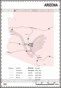 Arizona map - vector clipart