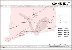 Connecticut map - vector clipart