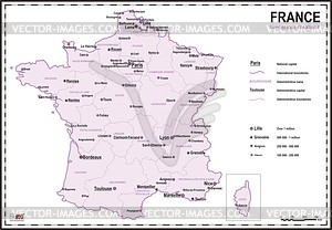 Карта Франции - клипарт в векторе