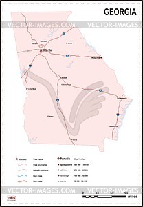 Georgia map - color vector clipart