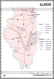 Illinois map - vector clipart