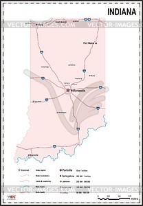 Indiana map - vector clipart