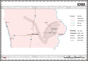 Iowa map - vector clipart