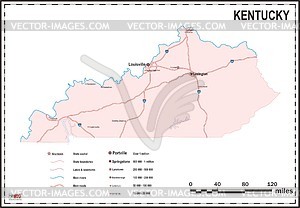 Kentucky map - vector clipart