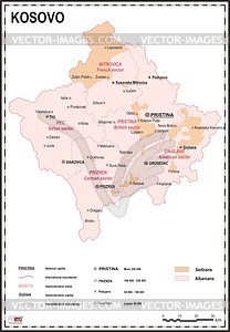 Kosovo map - vector clipart