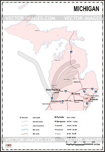 Michigan map - vector clipart