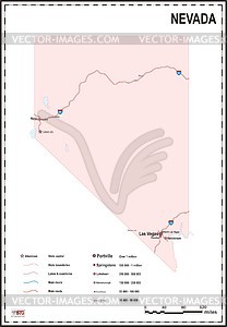 Карта штата Невада - векторный клипарт