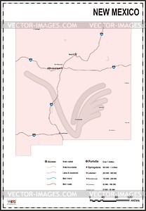 New Mexico map - vector clipart