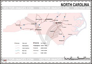 North Carolina map - vector clipart