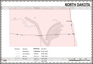 North Dakota map - vector clipart