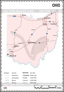Ohio map - vector clipart