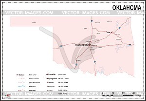 Oklahoma map - vector clipart