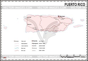 Puerto Rico map - vector image