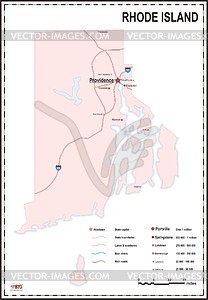 Rhode Island map - vector clipart