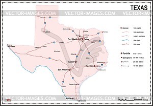 Texas map - vector clipart