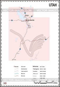 Utah map - vector clipart