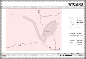 Wyoming map - vector clipart