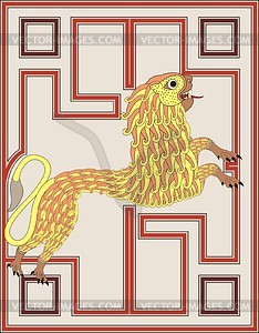 Lion - here of Mark the Evangelist (Echternach G.) - vector image