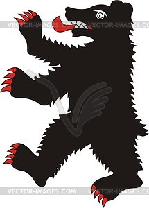 Black heraldic bear - vector clipart