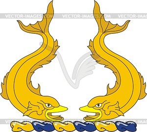 Crest with fish - vector clipart