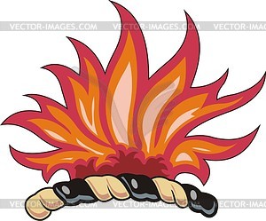 Crest with flame - vector clipart