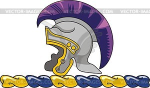 Crest with roman legionnaire helmet - vector image